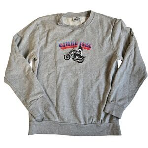 APC Sz Medium Gimme 5 Graphic Sweatshirt Motorcycle‎ Print Mens Pullover Gray